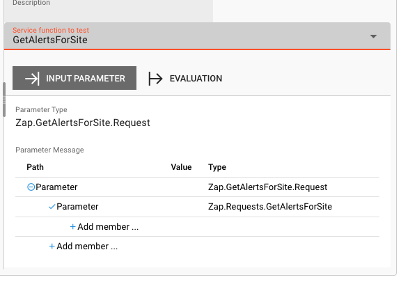Service Function Input Parameters
