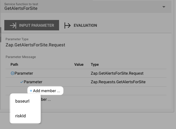 Selecting a Service Function Parameter