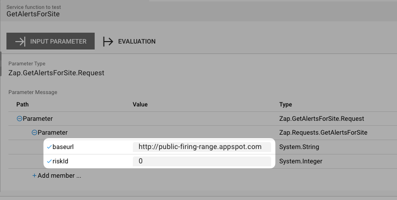 Adding a Service Function Parameter