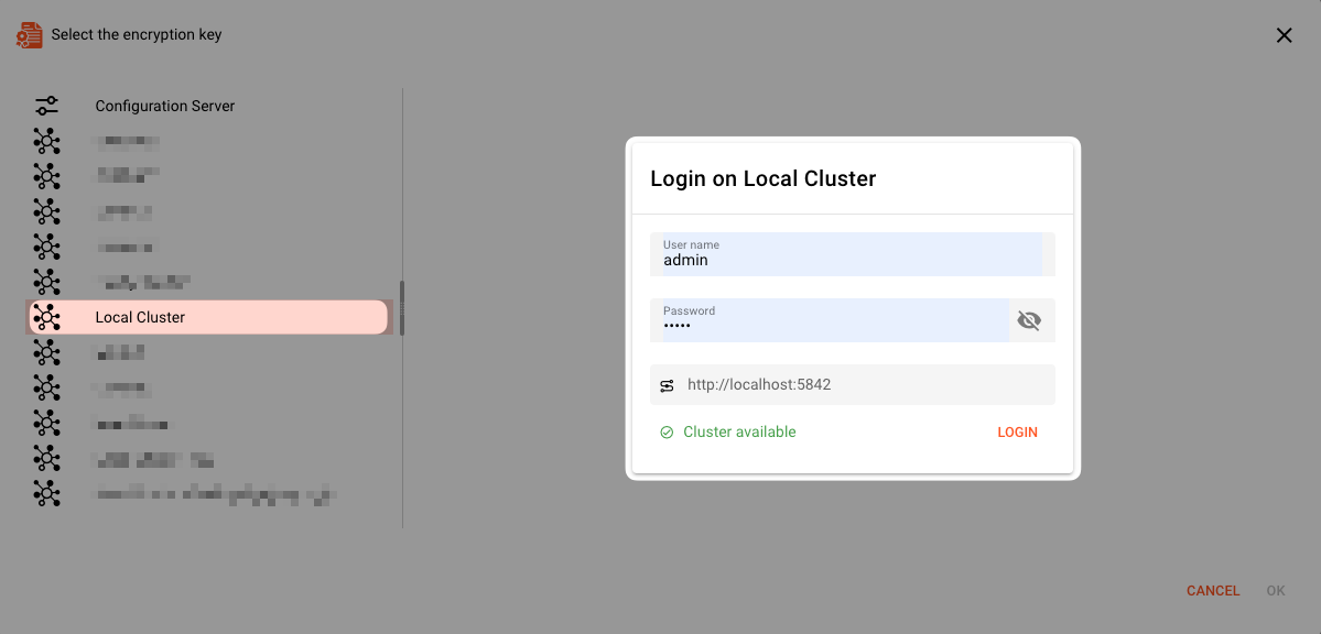 Login to Cluster (Secret Asset)