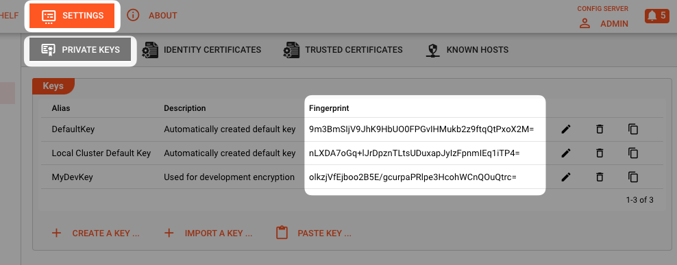 Settings -> Security Storage (Secret Asset)