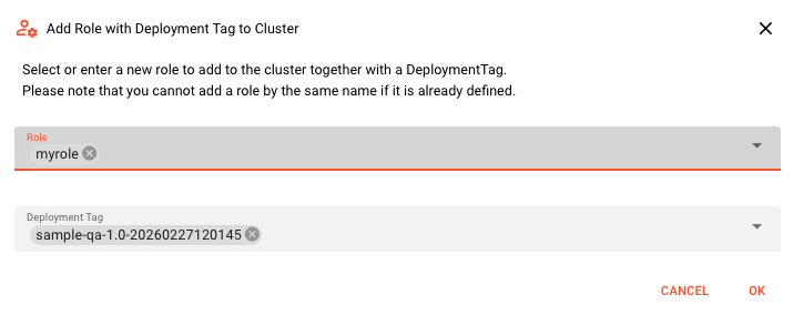 Add role assignment dialog