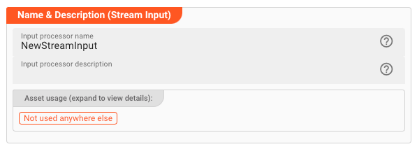 Name & Description (Input Stream)