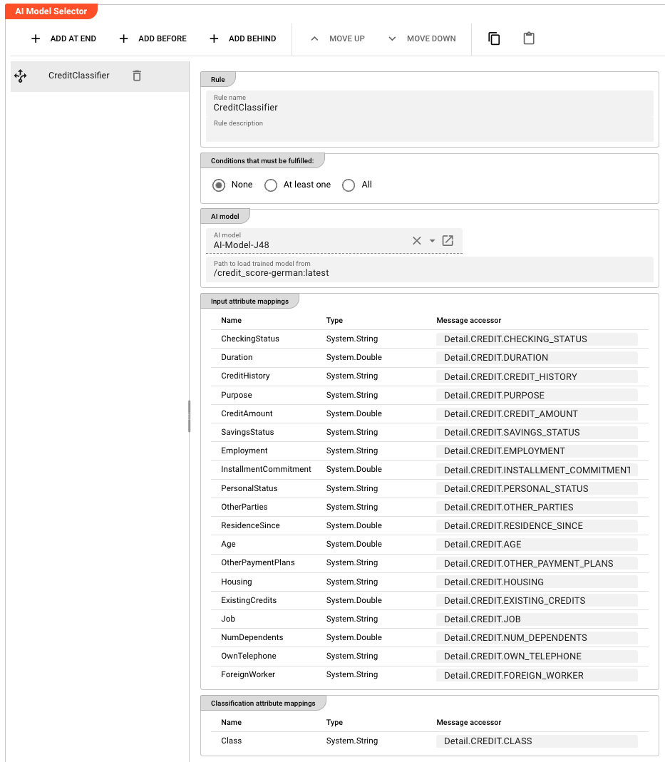 AI Classifier — rule configuration with Path in AI Storage