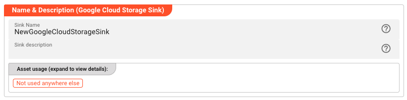 Name &amp; Description (Sink GCS)