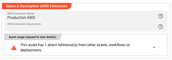 AWS Extension Name and Description section