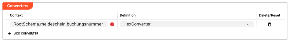 Converters — context and pre-defined converter type selection