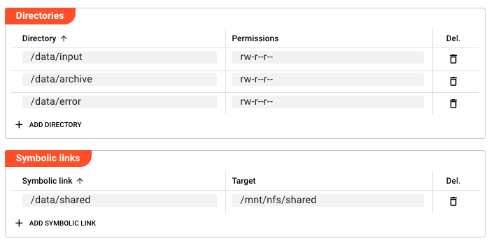 Directories Resource editor