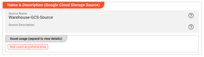 Name &amp; Description (Google Cloud Storage Source)