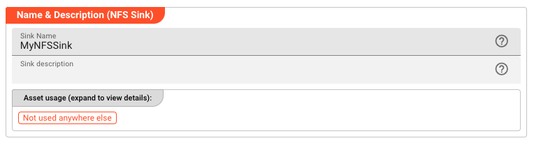 Name &amp; Description (NFS Sink)