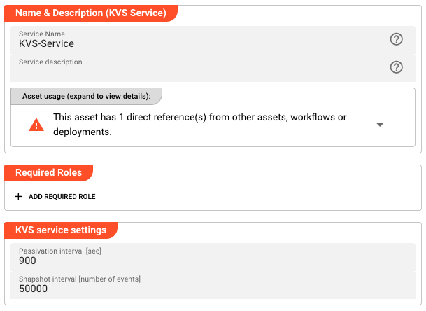 KVS Service Settings