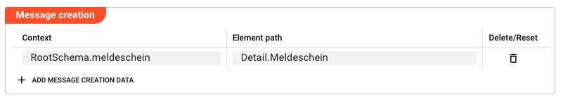 Message Creation — context and element path mapping