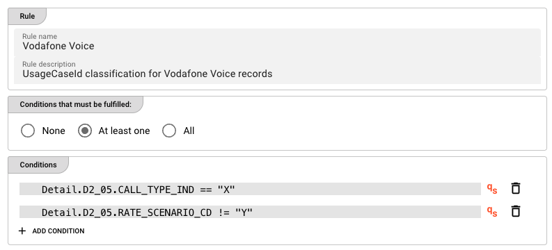 Rule: General settings and QuickScript conditions