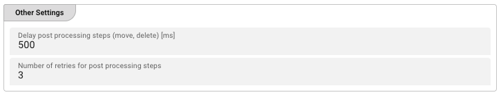 Other Settings (Virtual File System Sink)