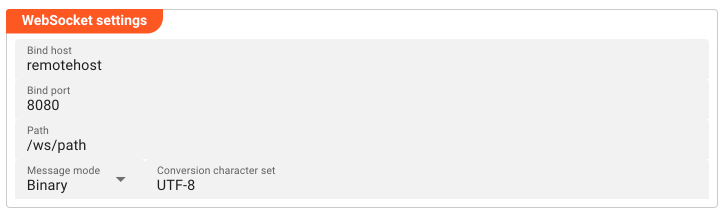 WebSocket Settings